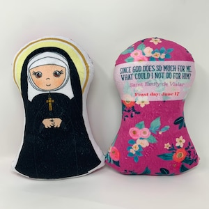 St. Emily Stuffed Saint Doll. Saint Gift. Easter Gift. Baptism. Catholic Baby Gift. Saint Emily Gift. St. Emily Doll. Catholic Christmas