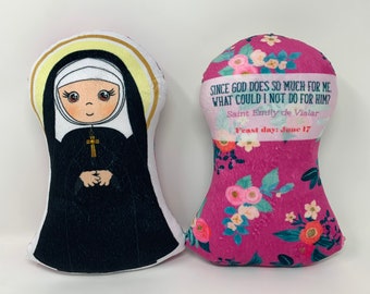 St. Emily Stuffed Saint Doll. Saint Gift. Easter Gift. Baptism. Catholic Baby Gift. Saint Emily Gift. St. Emily Doll. Catholic Christmas
