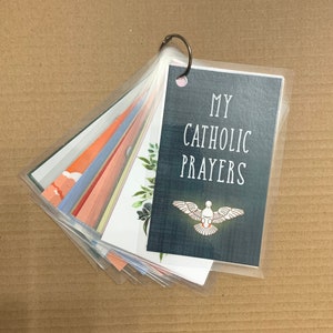 Set of 12 My Catholic Prayers Card Set. Kid Catholic Prayer cards. First Communion. Baptism Gift. Catholic Gift. 3x5 Catholic Prayer Set. image 7