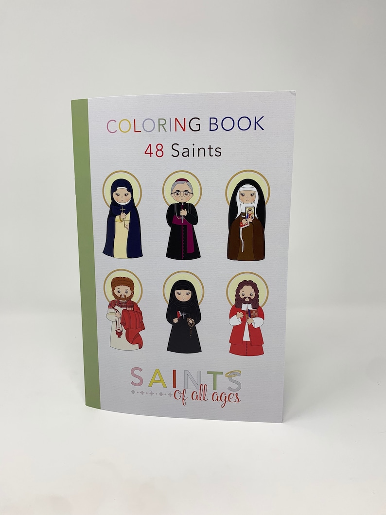 Set of 4 Catholic Kids Coloring Books. 6x9 Catholic Saints Coloring Book Gift Set. Saint Coloring. First communion. Mass Bag Rosary Coloring image 10