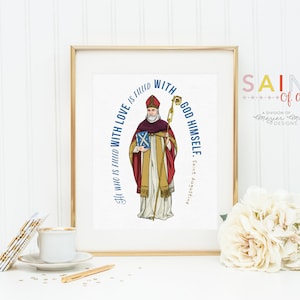 St Augustine poster print. St Augustine Wall Art Poster. First Communion. Augustine of Hippo Quote Poster Catholic Prayer Poster.