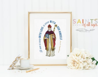 St Augustine poster print. St Augustine Wall Art Poster. First Communion. Augustine of Hippo Quote Poster Catholic Prayer Poster.