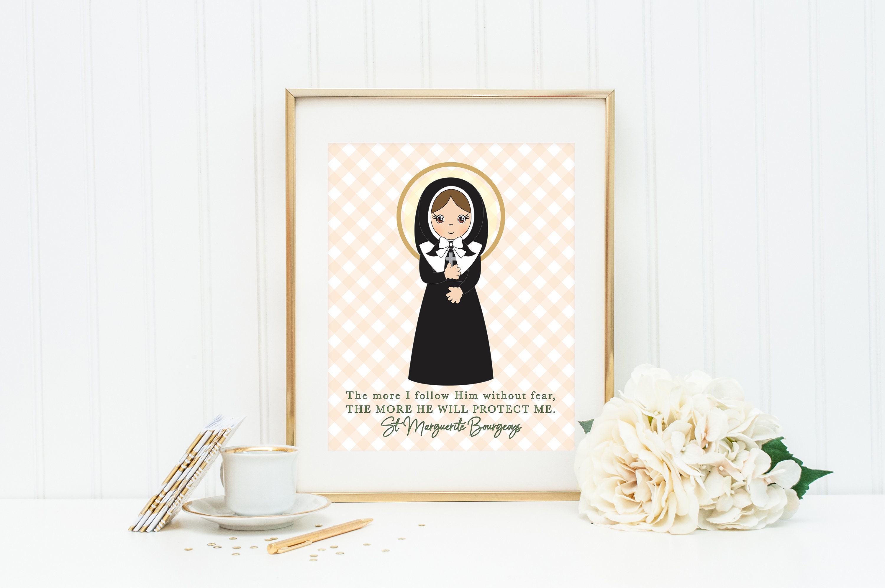 Saint Marguerite Bourgeoys poster print. St Marguerite Wall Art Poster