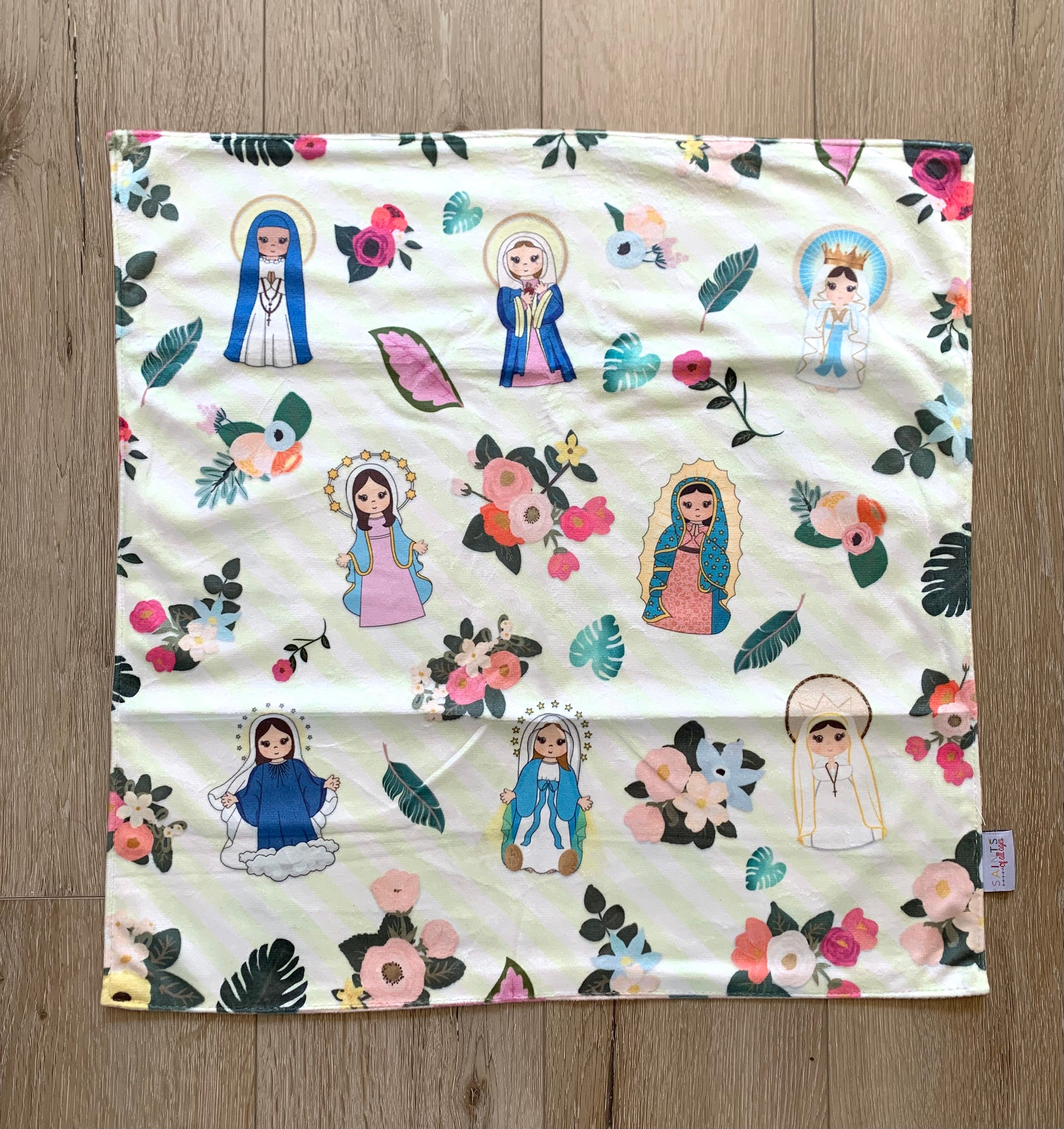 18 Marian Ultra Soft Lovey Mini Blanket. Baby Prayer Blanket