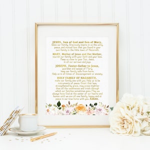 Holy Family Prayer Print Poster. Holy Family Prayer Wall Art Poster. Kids Room Print. Prayer Print Poster. Catholic Poster. Baptism Gift.
