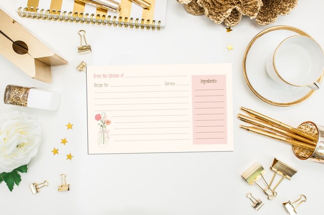 mason jar recipe cards bridal shower recipe cards 3x5 or 4x6 recipe cards 3 x 5
