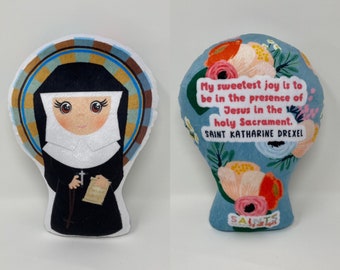 Saint Katharine Drexel Stuffed Doll. Saint Gift. Easter Gift. Baptism. Catholic Baby Gift. Katharine Children's Doll. Saint Katharine gift.
