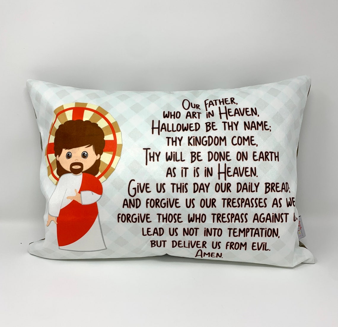 Set of 3 Prayer Pillows. Hail Mary pillow. Baptism Gift. Our Etsy