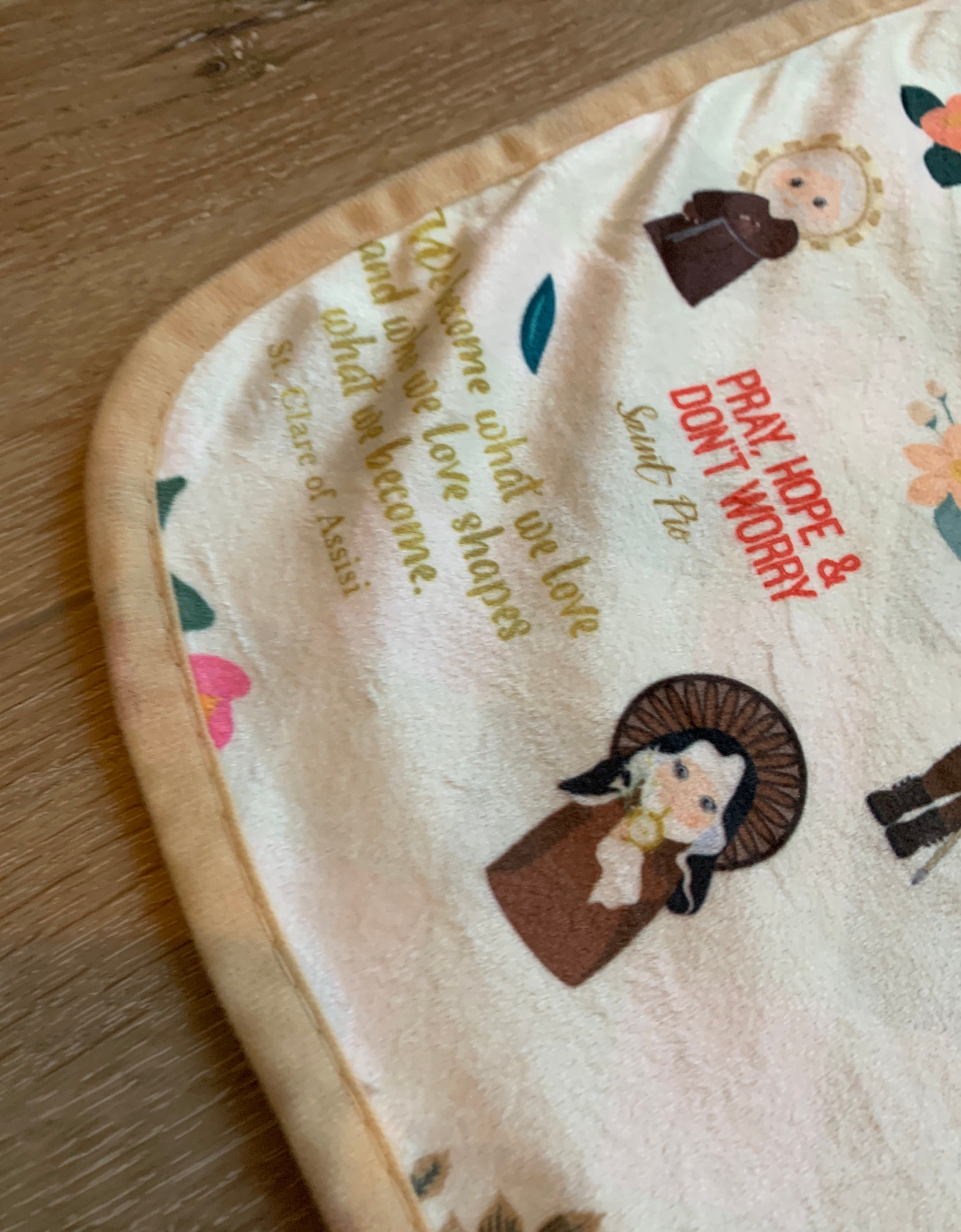Pray for us Saints Ultra soft baby Blanket. Saints Prayer Blanket