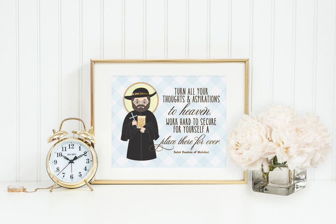 Saint Damien of Molokai Poster Print. Saint Damien Wall Art Poster