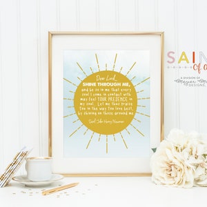 Saint John Henry Newman poster print. Dear Lord shine through me Wall Art Poster. Catholic Saint John Henry Print. John Henry Gift.