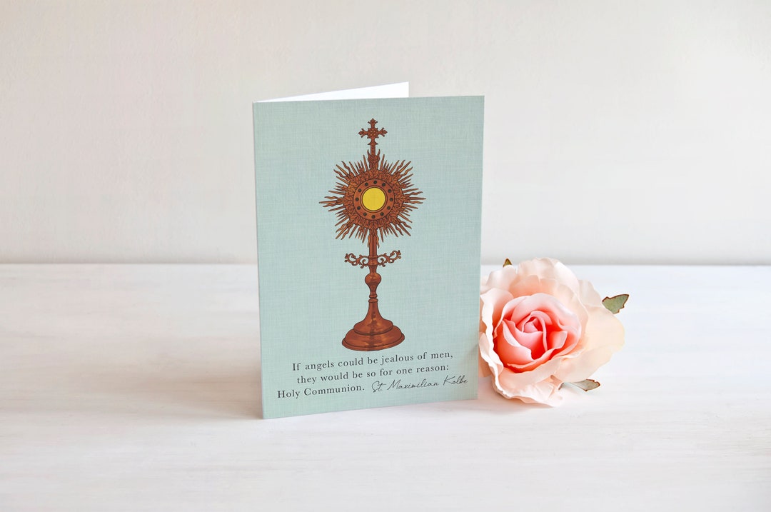 First Communion Folded Note Cards. Jesus With Eucharist Folded Notecard ...