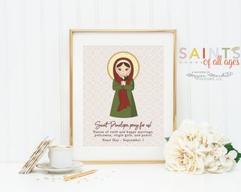 Saint Penelope poster print. St. Penelope Wall Art Poster. First Communion. Kids Room. Prayer Poster. Catholic Baptism Gift. Penelope gift.