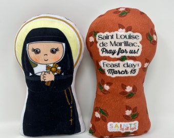 Saint Louise de Marillac Stuffed Doll. Saint Gift. Easter Gift. Baptism. Catholic Baby Gift. Saint Louise Gift. St Louise Children's Doll.