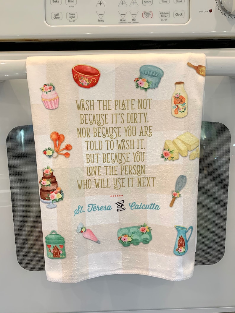 Set of 1 2 or 3 Catholic Saint Kitchen Towels. Pots and Pans Etsy