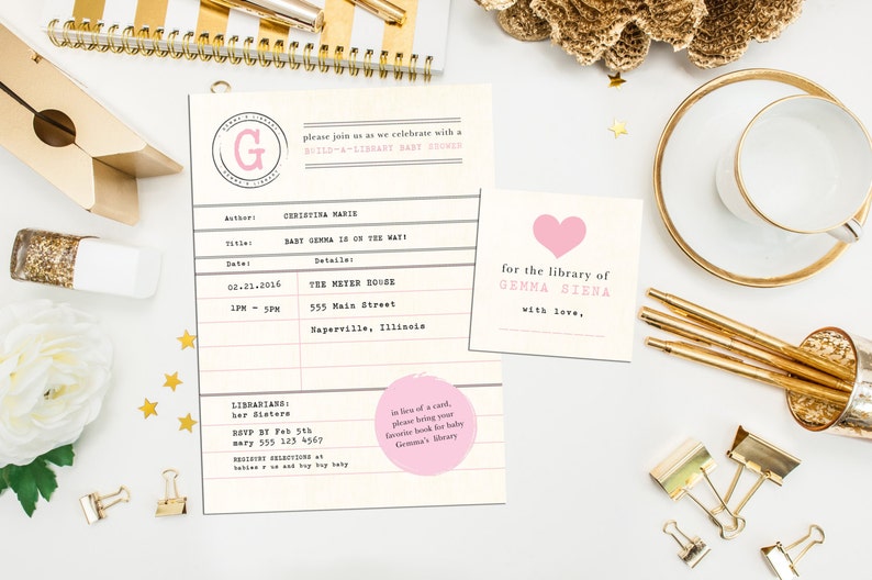 Library Baby Shower Digital Printable Build A Library Shower Etsy