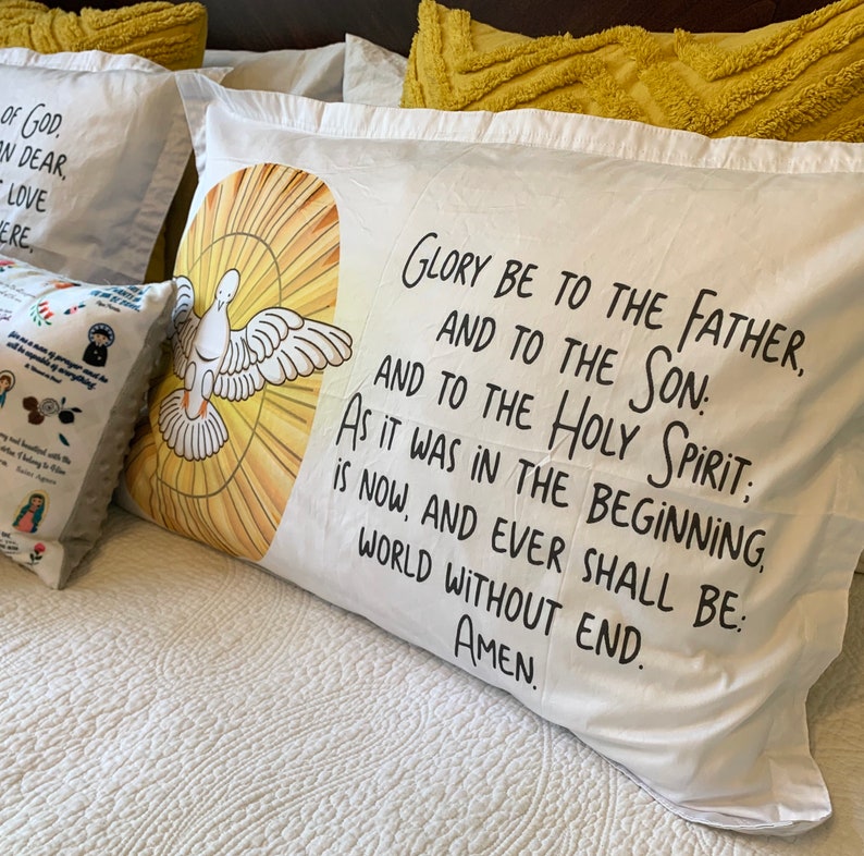 Catholic Prayer pillow case. Baptism Gift. Hail Mary St. Etsy