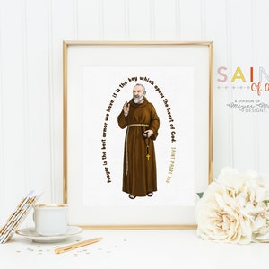 Saint Pio poster print. St. Pio Wall Art Poster. First Communion. Kids Room Print. Prayer Poster. Catholic Poster. Baptism Gift. Padre Pio