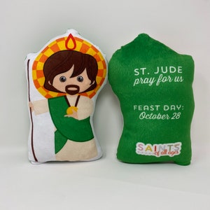Saint Jude Stuffed Doll. Saint Gift. Easter Gift. Baptism. Catholic Baby Gift. Saint Jude Gift. St Jude Children&#39;s Doll.