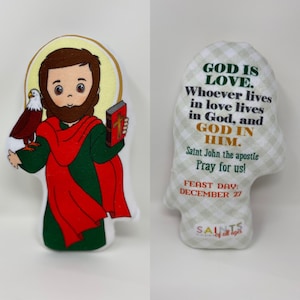 Saint John the apostle Stuffed Doll. Saint Gift. Easter Gift. Baptism. Catholic Baby Gift. St John Children&#39;s Doll. Saint John gift