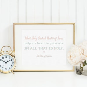 Saint Rita of Cascia prayer print. Saint Rita Wall Art Poster. Mother&#39;s Day Prayer Print. Catholic Poster. First Communion Gift.