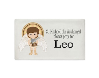 Customized Saint Michael the Archangel Pillow Case. St Michael please pray for me. Customized Saint Pillow cover.