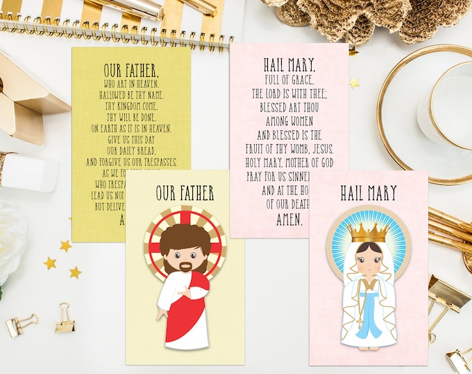 Catholic Kids Prayer Cards | Printable | Common Catholic Prayers | Set ...