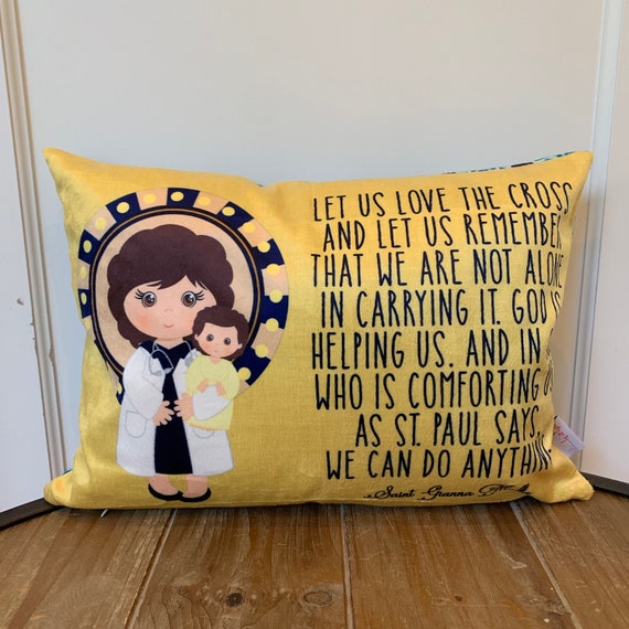Saint Gianna pillow. Let us love the Saint Anthony Prayer Pillow Case