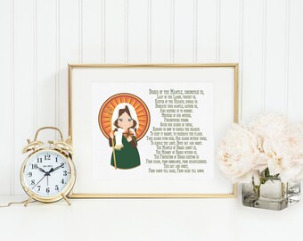 Saint Brigid of Ireland prayer print. Saint Brigid Wall Art Poster. Nursery Art. Prayer Print Poster. Catholic Poster. Baptism Gift.