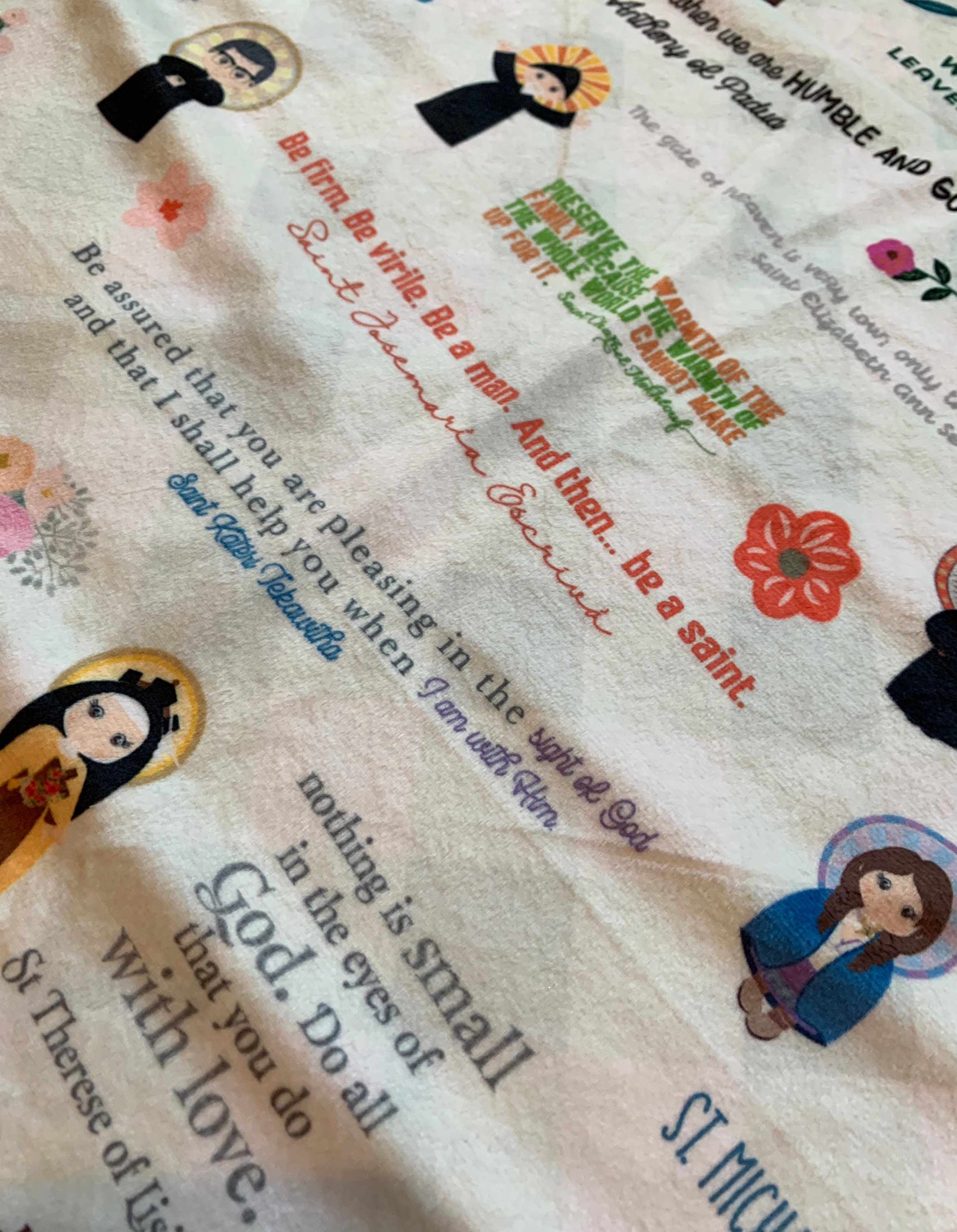 Pray for us Saints Ultra soft baby Blanket. Saints Prayer Blanket