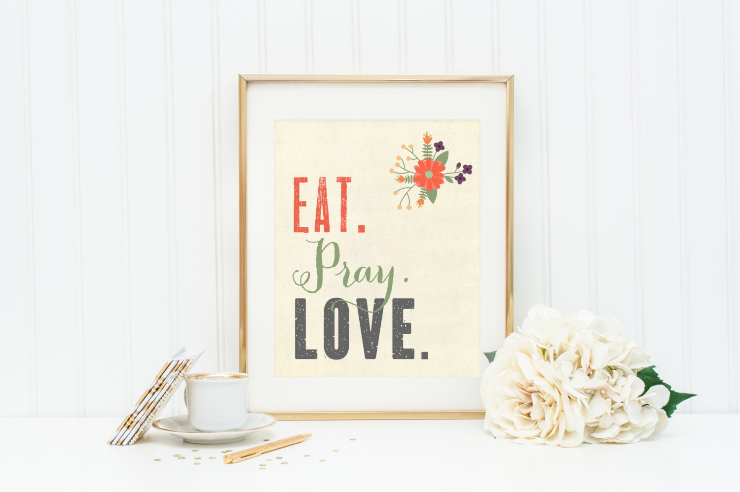 Eat Pray Love Wall Art Print. Wall Art. Kitchen Wall Art.