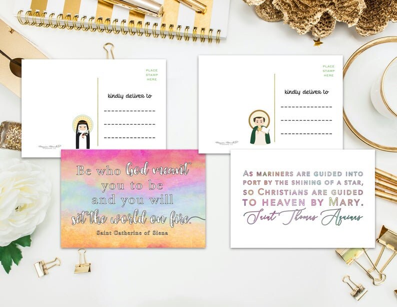 The Ultimate Catholic Saint Stationery Bundle. Catholic notecard Bundle