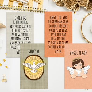 Set of 12 My Catholic Prayers Card Set. Kid Catholic Prayer cards. First Communion. Baptism Gift. Catholic Gift. 3x5 Catholic Prayer Set. image 4