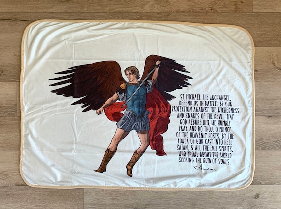 Saint Michael the Archangel Ultra Soft Baby Blanket. Saints Prayer