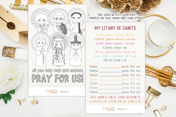 My Litany of Saints Kids Activity Sheet. Pray for Us Saint - Etsy Australia