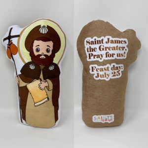 Saint James the greater Stuffed Doll. Saint Gift. Easter Gift. Baptism. Catholic Baby Gift. St James Children&#39;s Doll. Saint James gift