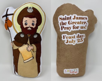 Saint James the greater Stuffed Doll. Saint Gift. Easter Gift. Baptism. Catholic Baby Gift. St James Children's Doll. Saint James gift