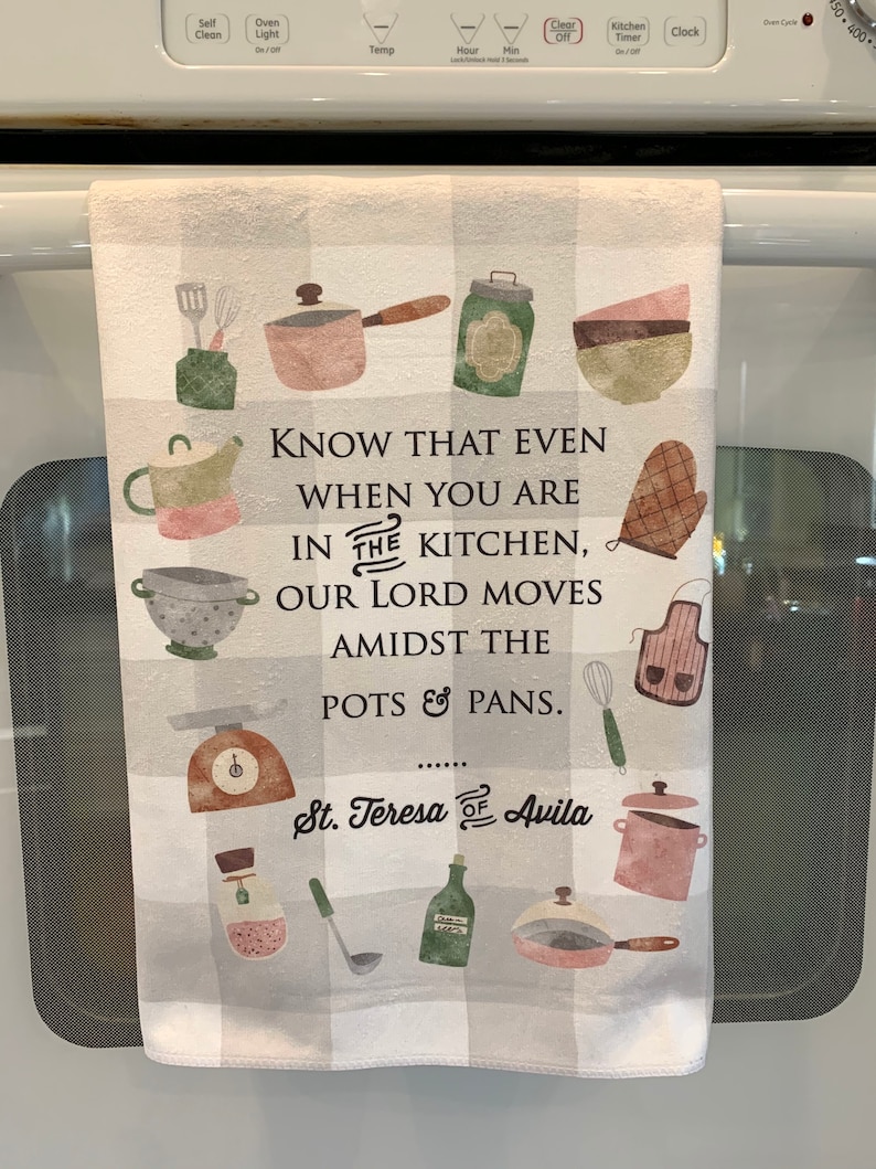 Set of 1 2 or 3 Catholic Saint Kitchen Towels. Pots and Pans Etsy