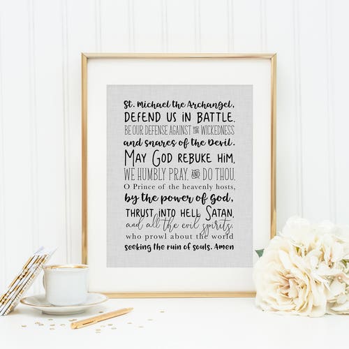 St. Michael Prayer Print. Christian Wall Art. Modern Prayer Etsy