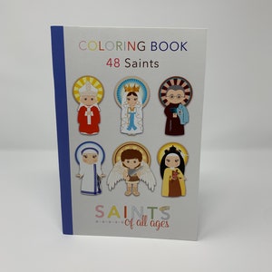 Set of 4 Catholic Kids Coloring Books. 6x9 Catholic Saints Coloring Book Gift Set. Saint Coloring. First communion. Mass Bag Rosary Coloring image 2