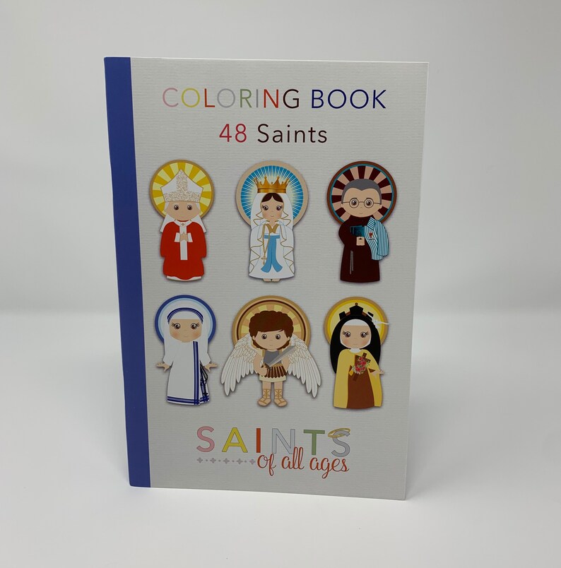 Set of 4 Catholic Kids Coloring Books. 6x9 Catholic Saints Coloring Book Gift Set. Saint Coloring. First communion. Mass Bag Rosary Coloring image 2