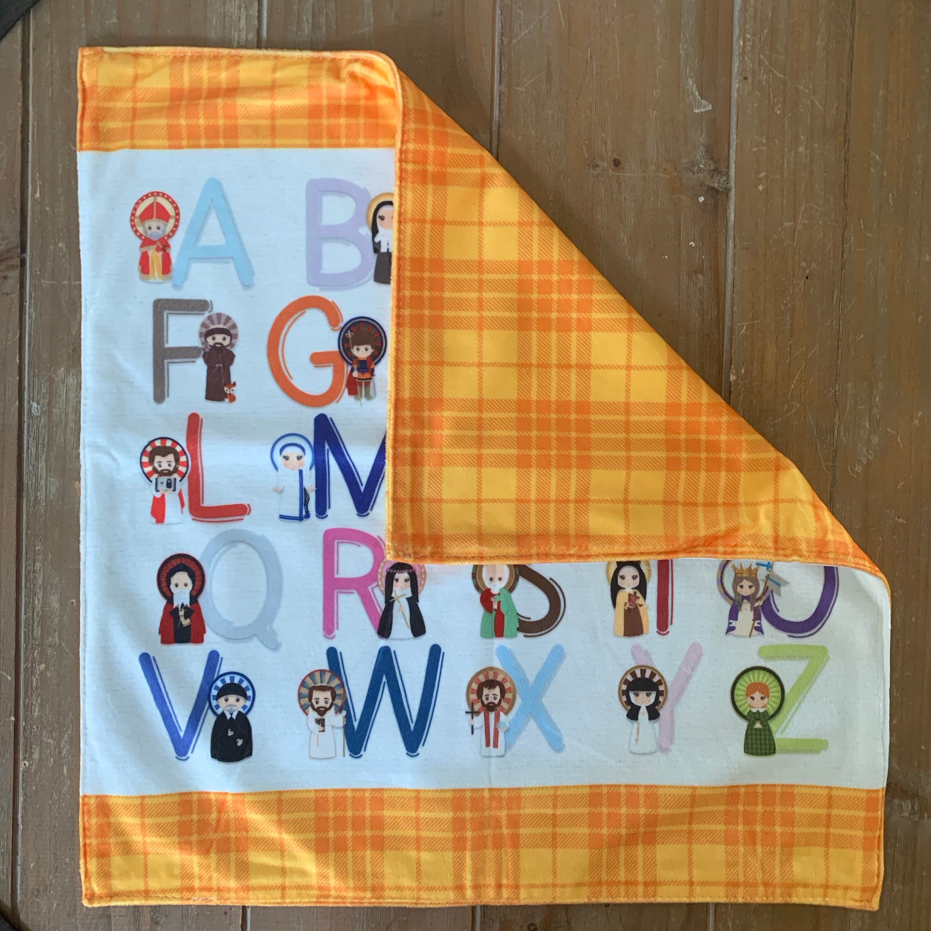Saint ABC Ultra Soft Lovey Blanket. Baby Prayer Blanket. Lovie Blanket