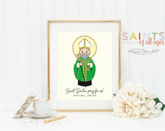 Saint Declan poster print. Saint Declan Wall Art Poster. First Communion. Saint Declan Poster. Catholic Gift. Baptism Gift.