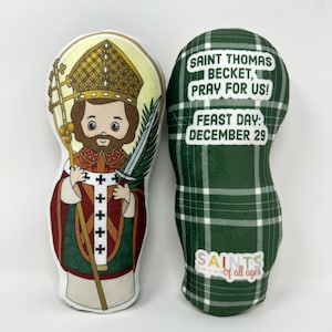 Saint Thomas Becket Stuffed Doll. Saint Gift. Easter Gift. Baptism. Catholic Baby Gift. Thomas Becket Gift. Thomas Becket Children&#39;s Doll.