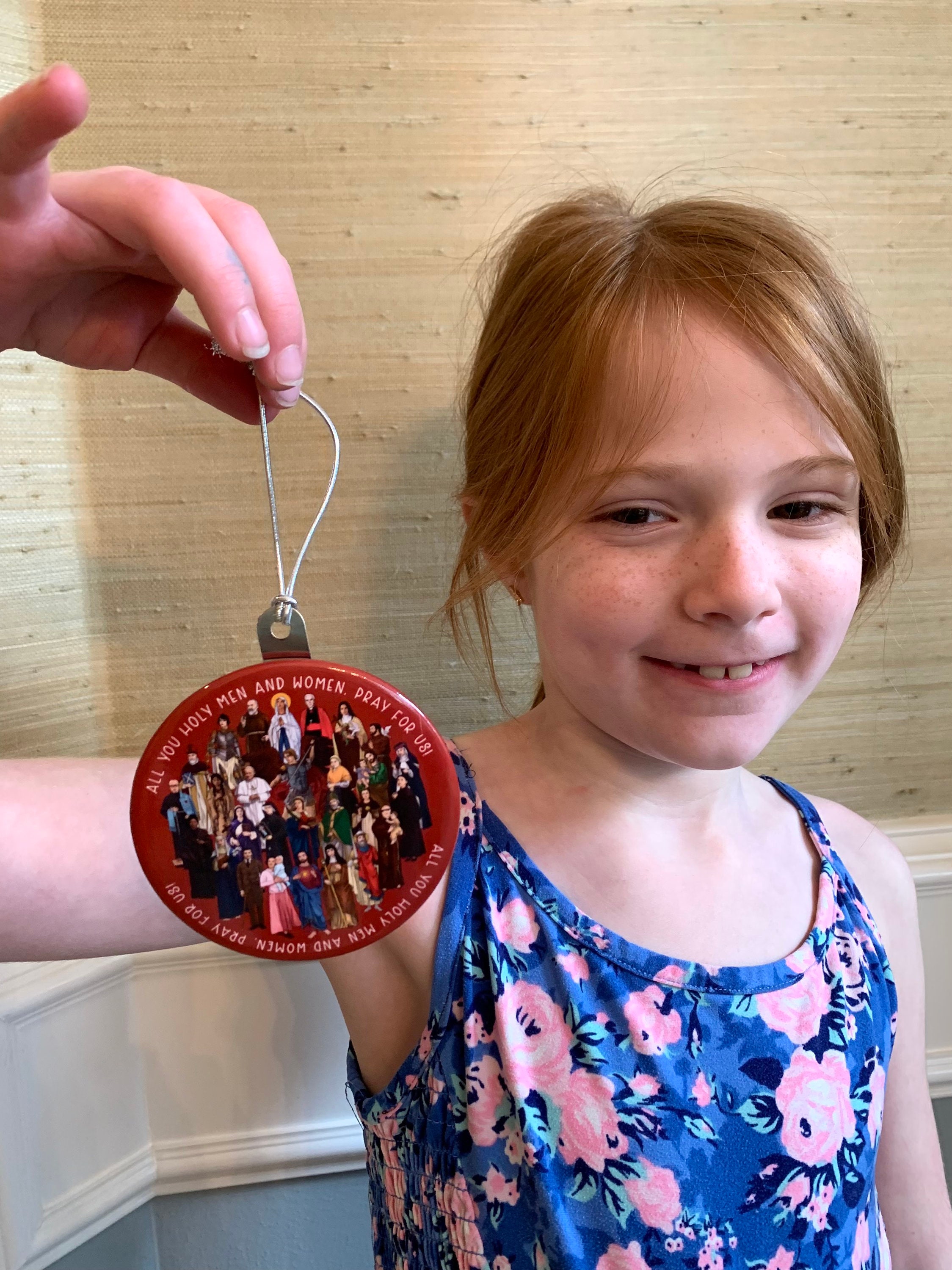 Catholic Saints Christmas Ornament 2. Baptism Gift. Mary, St. Michael