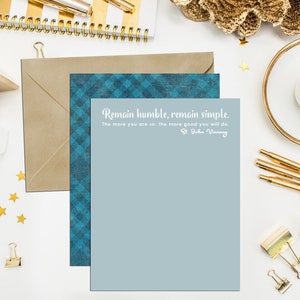 Saint John Vianney Note Cards. Remain Humble, Remain simple. Saint Notecard. Catholic gift. First communion. St. John Vianney notecards.