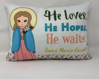 Saint Maria Goretti pillow. Baptism Gift. Children's pillow. Nursery Decor Christian Catholic Gift. First Communion Gift. Maria Goretti Gift