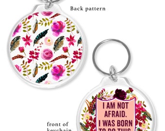 I am not afraid, i was born to do this Keychain. Joan of Arc Keychain. Catholic Christmas Gift. First Communion Gift. Joan of Arc Saint Gift