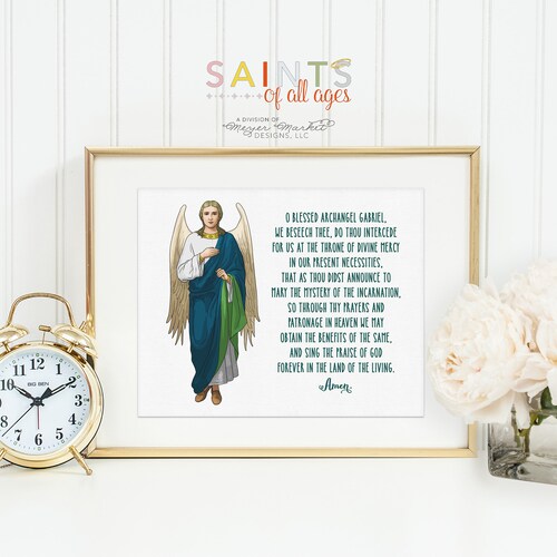 Archangel Michael Raphael & Gabriel Prayer Print Poster. St Etsy