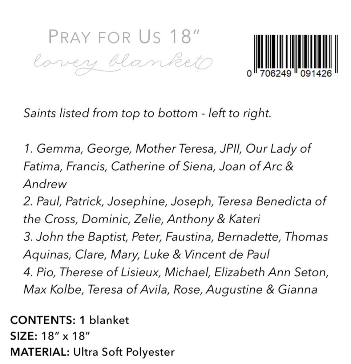 18 Pray for Us Ultra Soft Lovey Blanket. Baby Prayer Etsy